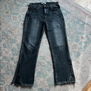 Moussy black high waisted split hem Jeans